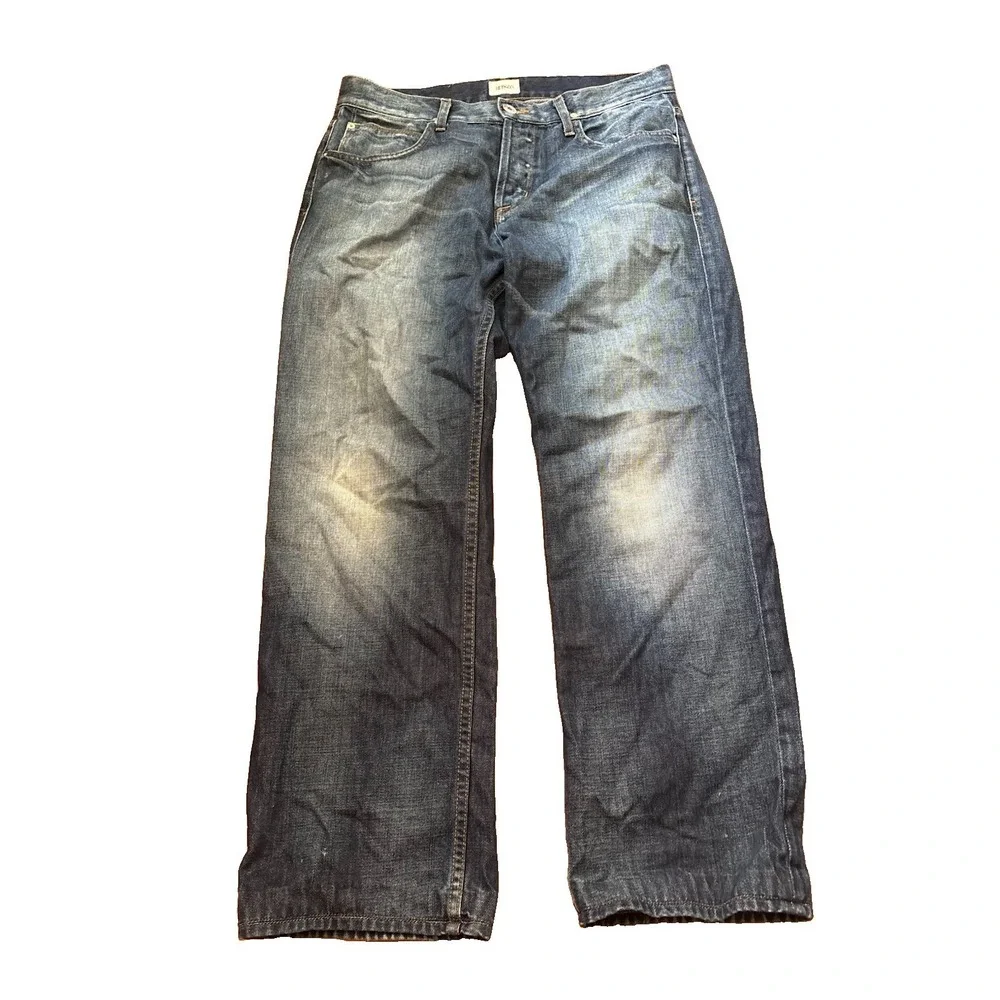 Hudson Relaxed Straight Leg Jeans Mens 33 Dark Indigo Wash USA